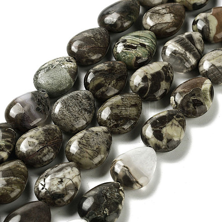 Brins de perles de jaspe en pierre de richesse naturelle G-L242-32-1