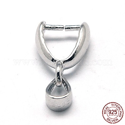 Rhodium Plated 925 Sterling Silver Ice Pick & Pinch Bails STER-A006-332P-1