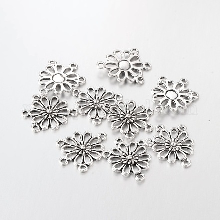 Alloy Flower Antique Silver Tone Connector Link Chandelier Component Findings X-EA8171Y-NF-1
