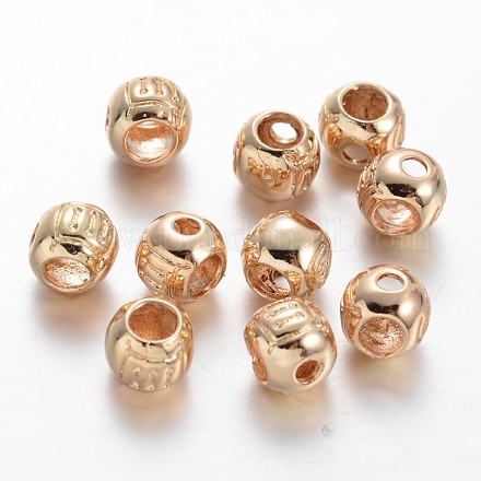 Tour de placage d'or léger en laiton 3 trou gourou perles KK-M189-05-1