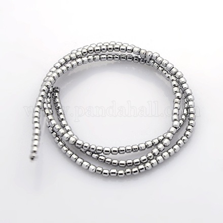 Drum Electroplate Non-magnetic Synthetic Hematite Beads Strands G-P046-05B-1