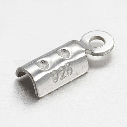純銀製のエンドのヒント  プラチナ  8x3x2mm  穴：1mm STER-P005-03-1