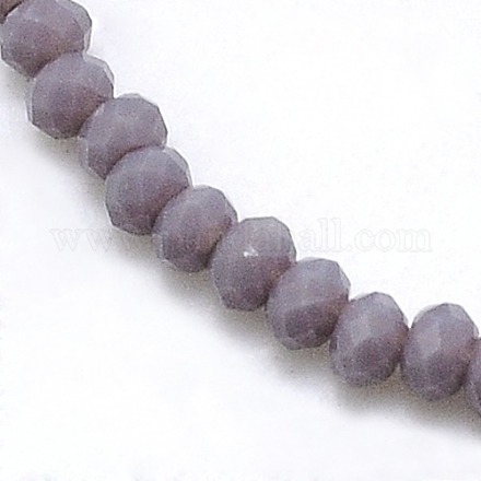 1 Strand Opaque Solid Medium Purple Color Faceted Crystal Glass Rondelle Beads Strands X-EGLA-F049A-08-1