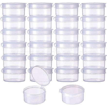 BENECREAT 30 PACK 7ml/0.23oz Round Clear Plastic Bead Storage Containers Box Case with Flip-Up Lids for Items CON-BC0004-18-1