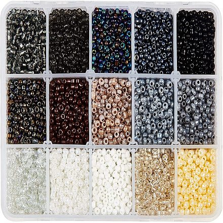 Nbeads environ 6750 pcs perles de rocaille en verre SEED-NB0001-12A-3mm-1