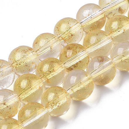 Chapelets de perles en verre peinte par pulvérisation transparent X-GLAA-N035-03D-B08-1