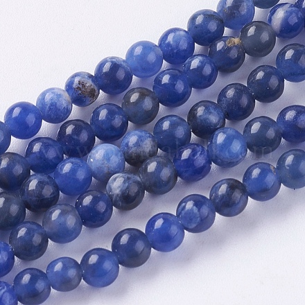 Chapelets de perles en sodalite naturelle X-G-G515-4mm-07-1