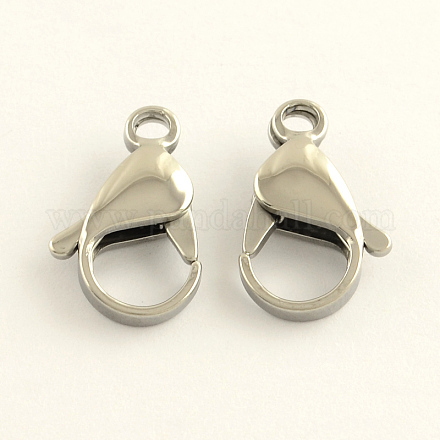 304 Stainless Steel Lobster Claw Clasps STAS-R065-19-1