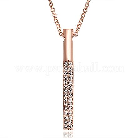 Романтические ожерелья из чешского горного хрусталя с покрытием из настоящего розового золота NJEW-BB08063-RG-1