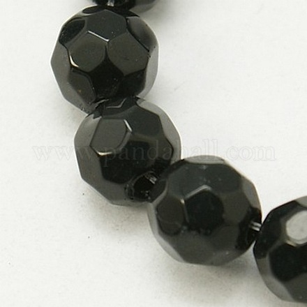 Faceted Glass Round Beads Strands X-GF6mmC27-1