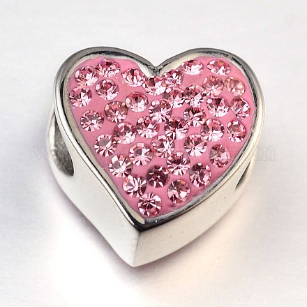 316 Stainless Steel Heart European Beads OPDL-M007-01-1