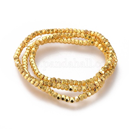 Electroplated Non-magnetic Synthetic Hematite Beads Strands G-M359-03G-1