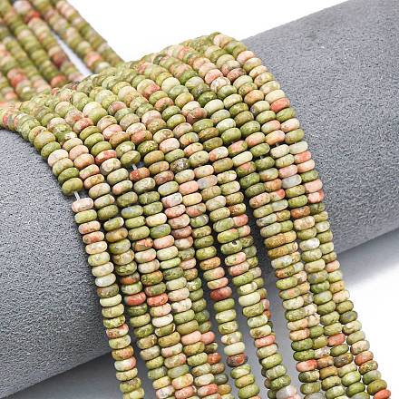 Natur Unakit Perlen Stränge&nbsp;G-P575-A12-4x2mm-02-1