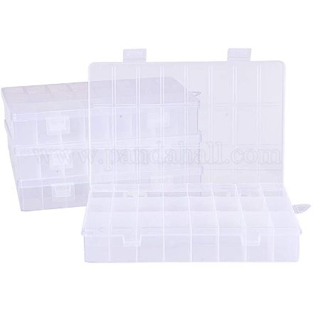Pandahall elite 4 упаковка 24 сетки разделители для ювелирных изделий коробка-органайзер прозрачный пластиковый чехол для бусин контейнер для хранения бусин CON-PH0001-32-1