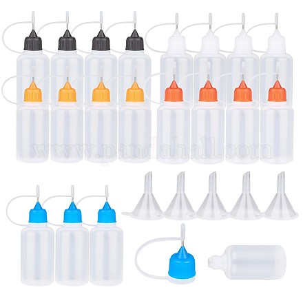 プラスチック接着剤ボトル  スチールピンと  ミックスカラー  9~9.2x3cm  容量：30ml（1.01液量オンス） DIY-TA0002-17-1