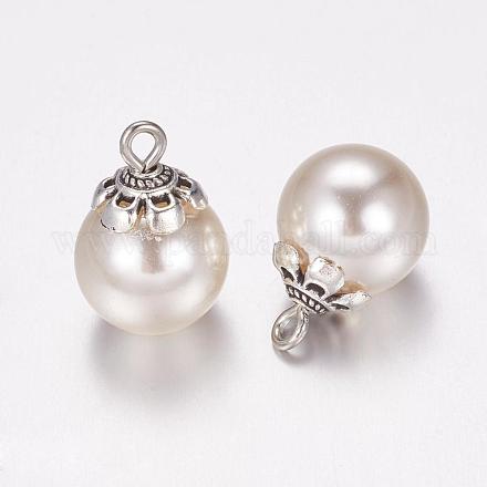 Colgantes de perlas de acrílico de imitación PALLOY-F190-02AS-1