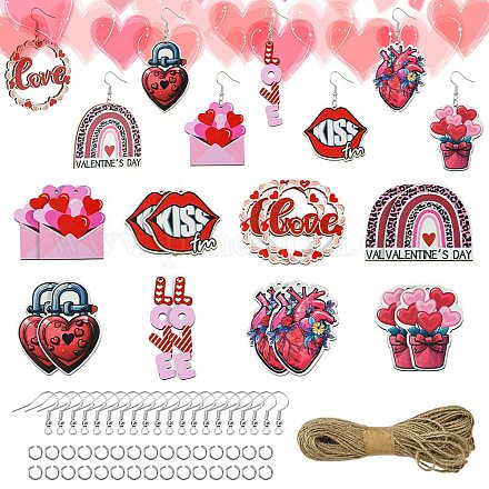 DIY Valentine's Day Pendant Decoration/Earring Making Kit DIY-FS0005-42-1