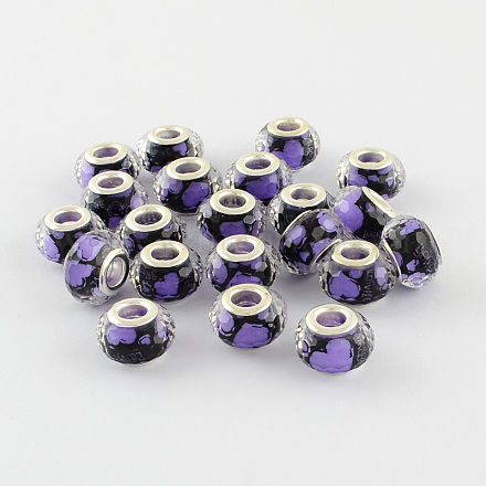 Large Hole Heart Pattern Resin European Beads OPDL-R113-06A-1