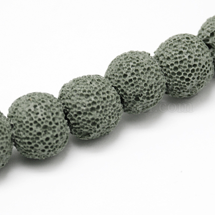 Natürlichen Lava runde Perlen Stränge G588-10-1