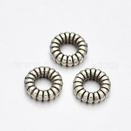 Donut Tibetan Style Alloy Spacer Beads TIBEB-D030-AS-1
