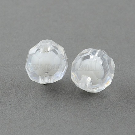 Faceted Round Transparent Acrylic Bead in Bead X-TACR-S113-15mm-01-1