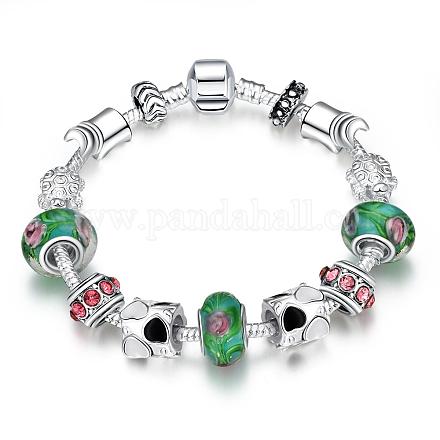 Vogue alliage design étain strass tchèque bracelets de perles Européennes BJEW-BB02065-1