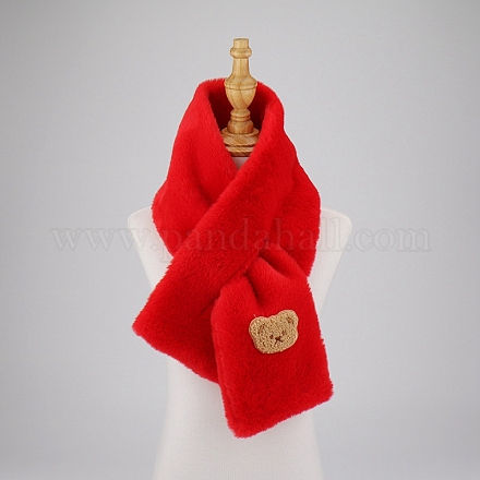 Регулируемый теплый шарф из полиэстера с искусственным мехом кролика для мальчиков и девочек COHT-PW0001-33D-1