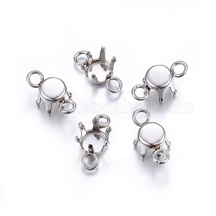 304 Stainless Steel Rhinestone Claw Settings STAS-O107-21A-P-1
