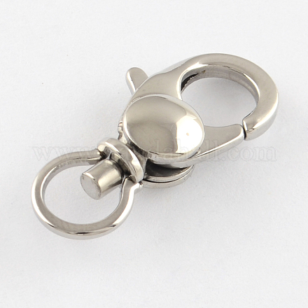 Polished 316 Surgical Stainless Steel Lobster Claw Swivel Clasps STAS-R072-30-1