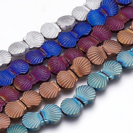 Electroplated Non-magnetic Synthetic Hematite Beads Strands G-P392-T-1