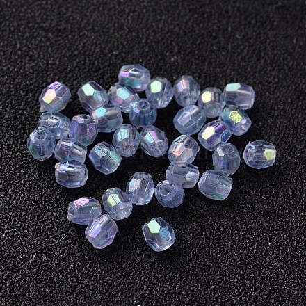 AB Color Plated Eco-Friendly Transparent Acrylic Barrel Beads TACR-L002-4mm-20-1