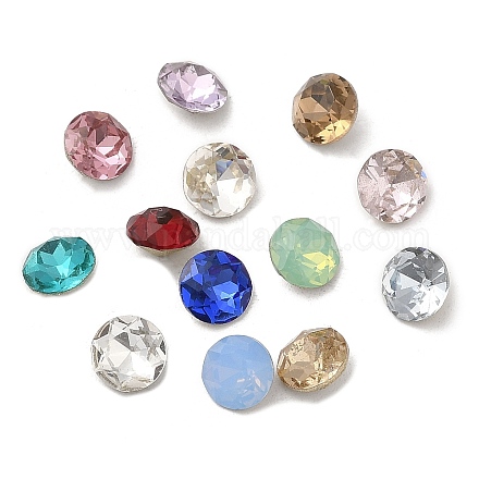 Apuntado hacia atrás & dorso plateado Diamante de imitación de cristal Cabujones GLAA-B012-60A-1