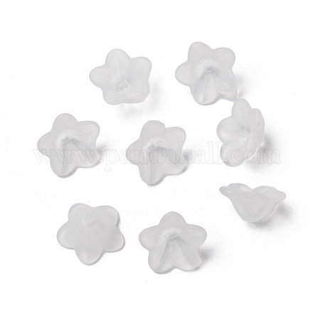 透明なアクリルビーズ  花  ホワイト  13x7mm  穴：1mm X-PL560-1-1