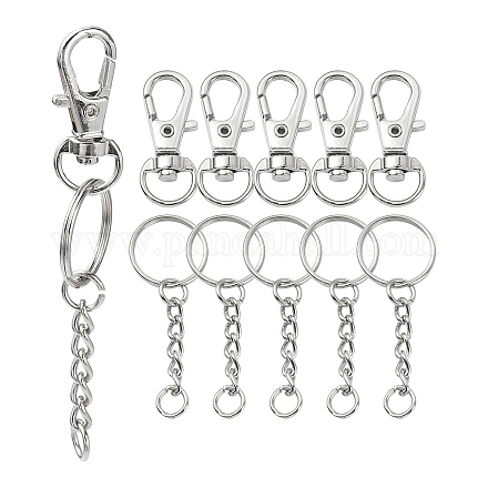 Portachiavi Artigianato 25mm Kit Portachiavi Fai Da Te Luabue - 100 Anelli Con Catena, MetallO, 25 Mm - Per Artigianato E Gioielli Gancio Portachiavi