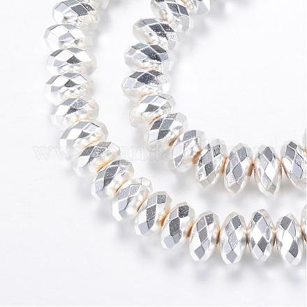 Electroplate Non-magnetic Synthetic Hematite Bead Strands G-Q465-14S-1