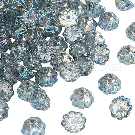 100pcs perles de verre transparentes peintes à la bombe GLAA-CJ0001-91-1