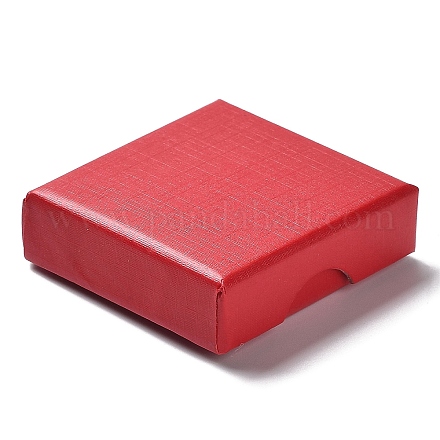 厚紙のジュエリーセットボックス  内部のスポンジ  正方形  レッド  7.05~7.1x7.15x1.6cm CBOX-C016-02B-01-1