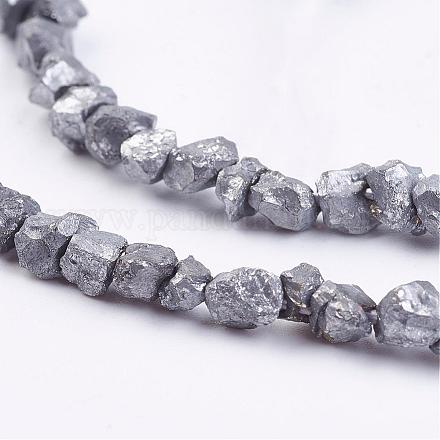 Galvanizadas hebras de perlas naturales de pirita G-G673-03A-1