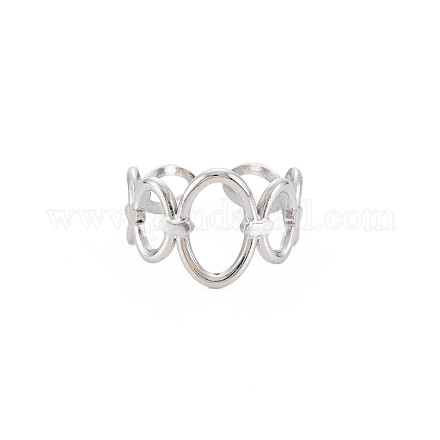 304 anillo de puño envolvente ovalado abierto de acero inoxidable para mujer RJEW-S405-187P-1