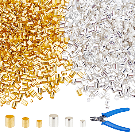 Pandahall elite 3000 pz tubo in ottone crimpare perline per la creazione di gioielli fai da te kit di ricerca DIY-PH0005-94-1