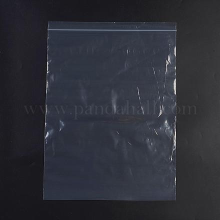 プラスチックジップロックバッグ  再封可能な包装袋  トップシール  セルフシールバッグ  長方形  ホワイト  44x31.8cm  片側の厚さ：2.1ミル（0.055mm）  インナー対策：31.7x41.9のCM  100個/袋 OPP-G001-F-29x40cm-1