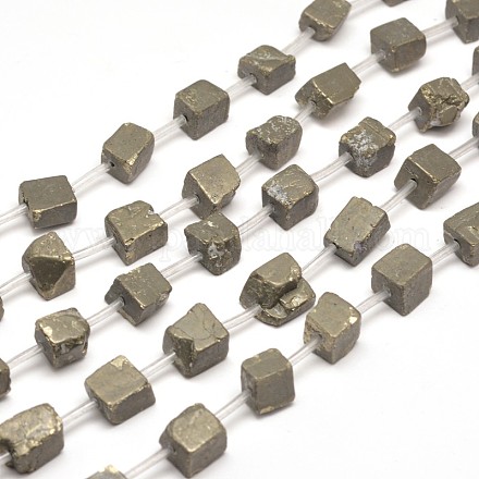 Pépites perles de pyrite naturelle brins G-I125-63-1