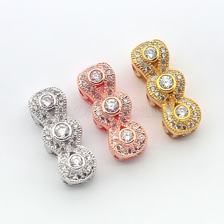 Hollow Brass Micro Pave Cubic Zirconia Bead Spacers ZIRC-N002-81M-1