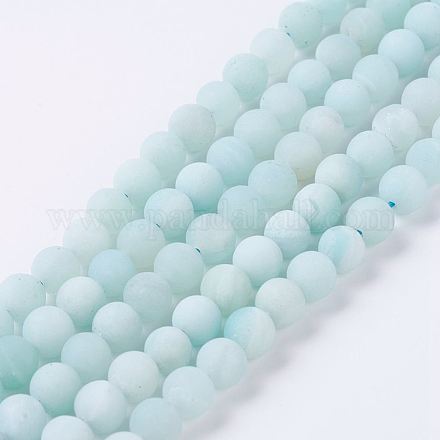 Chapelets de perles en amazonite naturelle G-P278-06-6mm-1