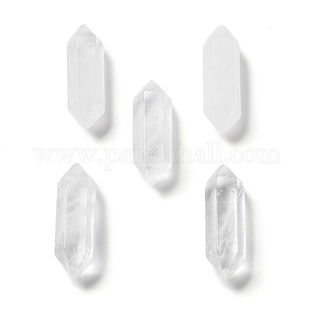 Cuentas puntiagudas de cristal de cuarzo natural con doble terminación G-G012-25-1