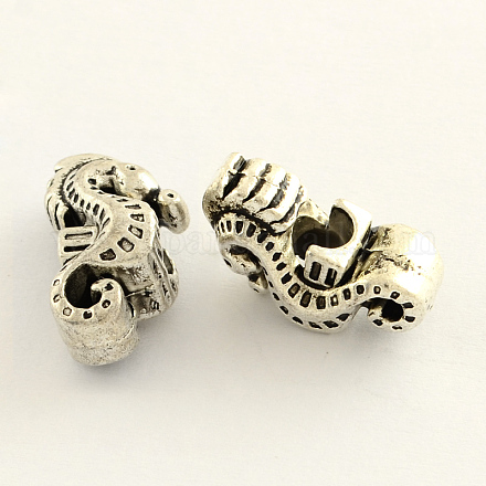 Alliage de zinc de style tibétain supports strass de perles  européennes TIBEB-Q053-143-1