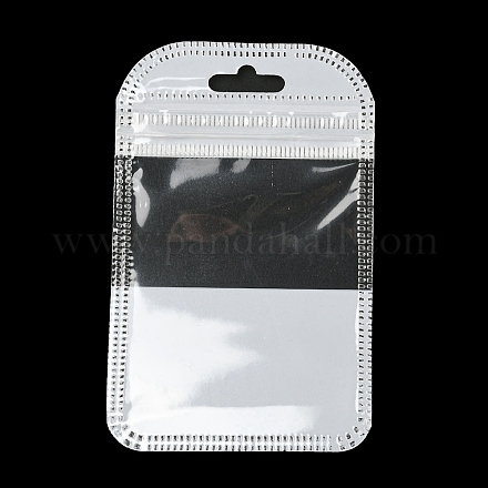 プラスチック包装のジップロック袋  トップセルフシールパウチ  窓付き  長方形  ホワイト  11x7x0.24cm OPP-F001-01C-1