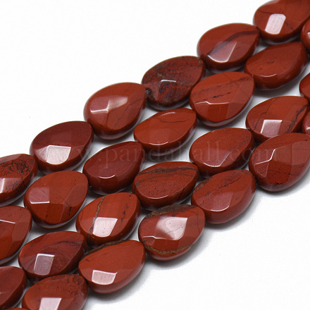 Rosso naturale perline di diaspro fili G-T067-07-1