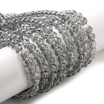 Chapelets de perles en verre transparent drawbench GLAD-Q012-4mm-09-1