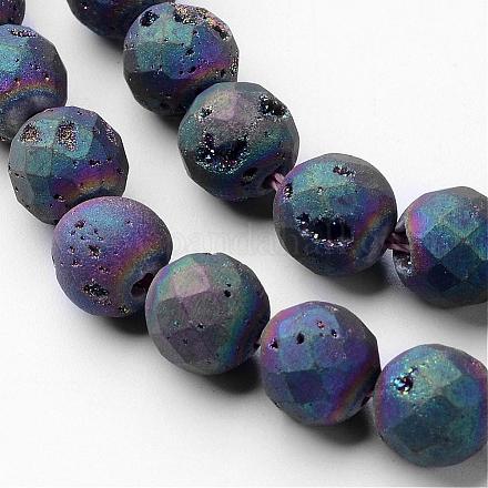 Electroplated Natural Quartz Crystal Beads Strands G-P149-01A-1